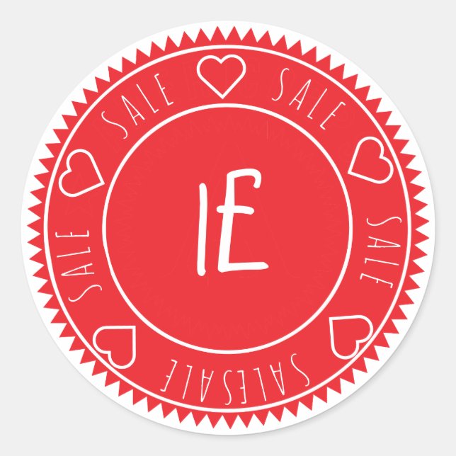 Custom Bright Red Sale Price Classic Classic Round Classic Round Sticker (Front)