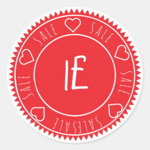 Custom Bright Red Sale Price Classic Classic Round Sticker