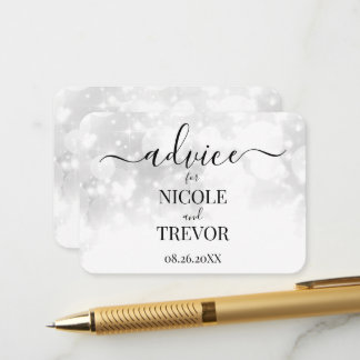 Custom Bright White Bokeh Wedding Advice Card