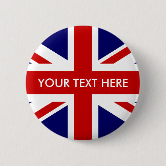 Custom British Union Jack badge pin buttons