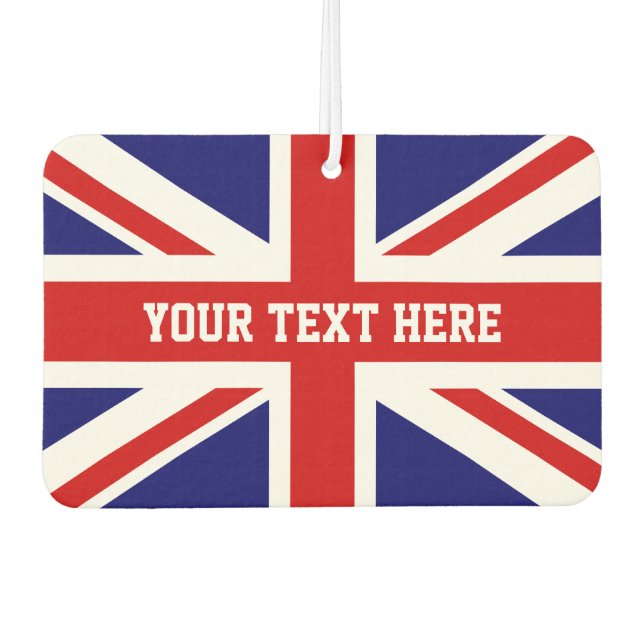 Custom British Union Jack flag car air freshener (Front)