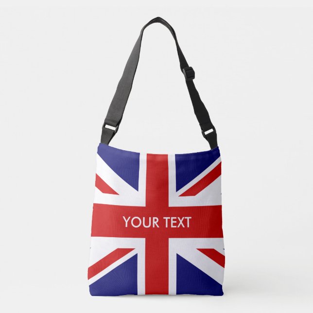 Custom British Union Jack flag cross body bag (Front)
