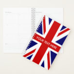 Custom British Union Jack flag Planner<br><div class="desc">Custom British Union Jack flag weekly monthly spiral planner. Personalised weekly / month agenda. Make your own funny cover with this patriotic template design. Fun English theme Birthday gift idea for friends, family, coworker, boss, colleague, school teacher, company manager etc. Office humour presents for him or her. UK flag of...</div>