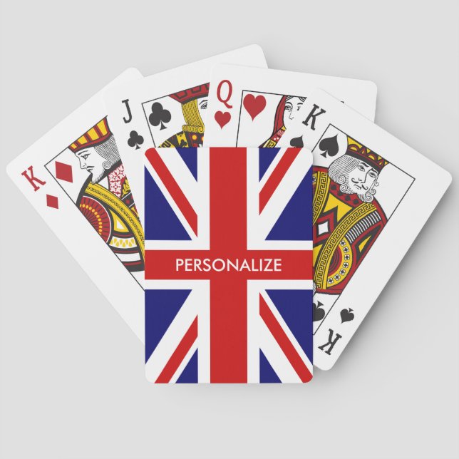 Custom British Union Jack flag playing cards (Back)