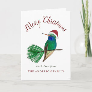Custom Broad-billed Hummingbird Christmas Holiday Card