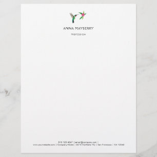 Custom Broad-tailed Hummingbird Letterhead