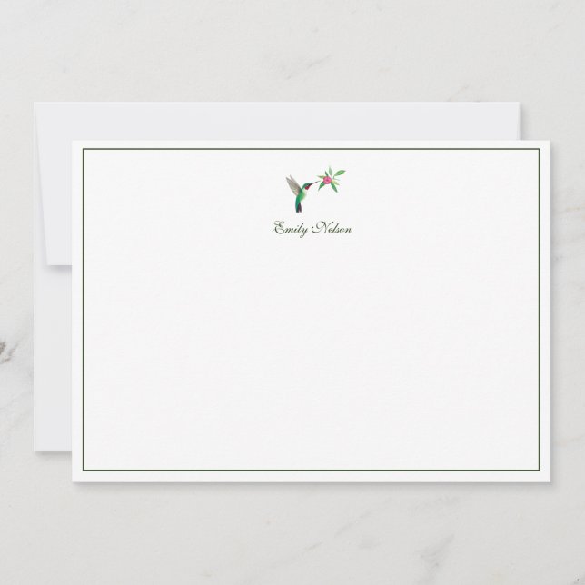 Custom Broad-tailed Hummingbird Note Card (Front)