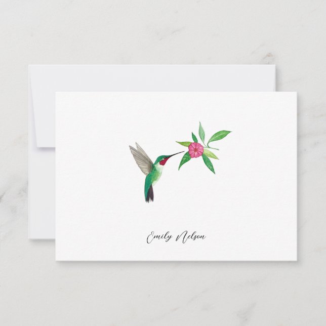 Custom Broad-tailed Hummingbird Note Card (Front)