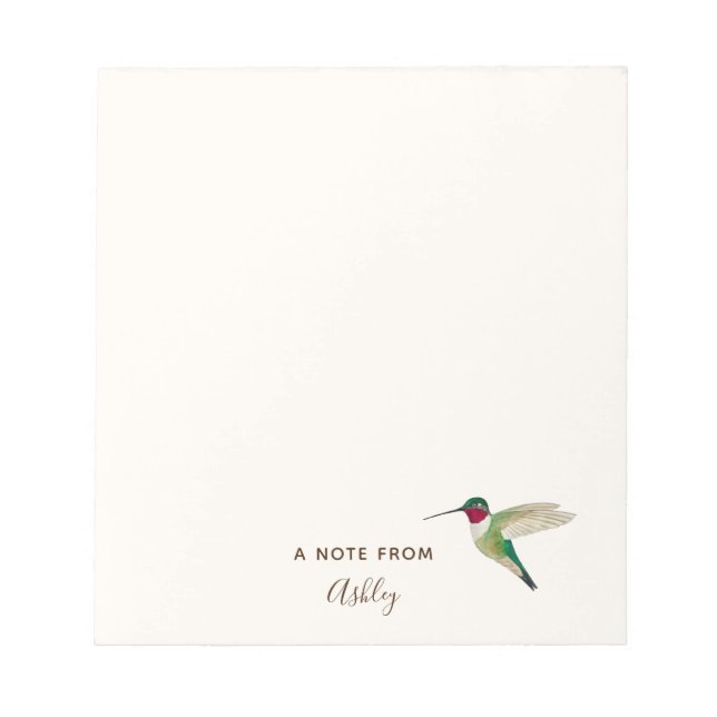 Custom Broad-tailed Hummingbird Notepad (Front)