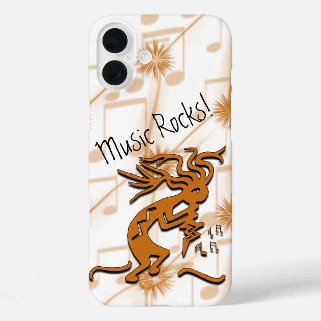 Custom Bronze Kokopelli With Musical Notes Artwork Case-Mate iPhone Case (Back)
