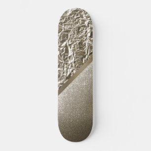 CUSTOM BRONZE METALLIC FOIL GLITTER SKATEBOARD