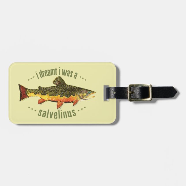 Custom Brook Trout Fishing Luggage Tag (Front Horizontal)