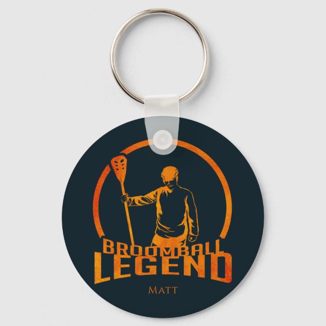 Custom Broomball Legend Cute Sports Key Ring (Front)