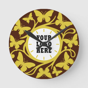 Custom Brown and Gold Butterfly Clock (1)
