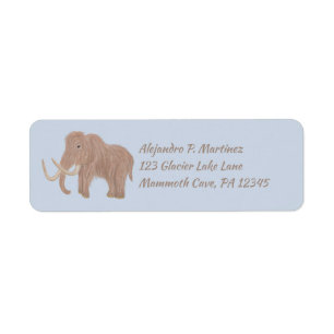 Custom Brown, Blue Woolly Mammoth Return Address