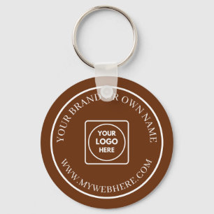Custom Brown Business Logo Promo Keychains