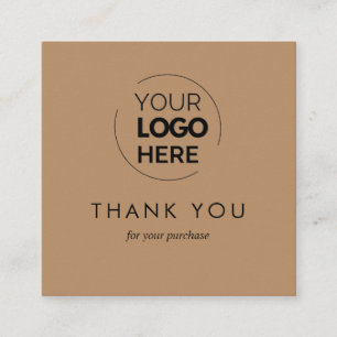 Custom Brown Business Logo QR Code Thank You Discount Card