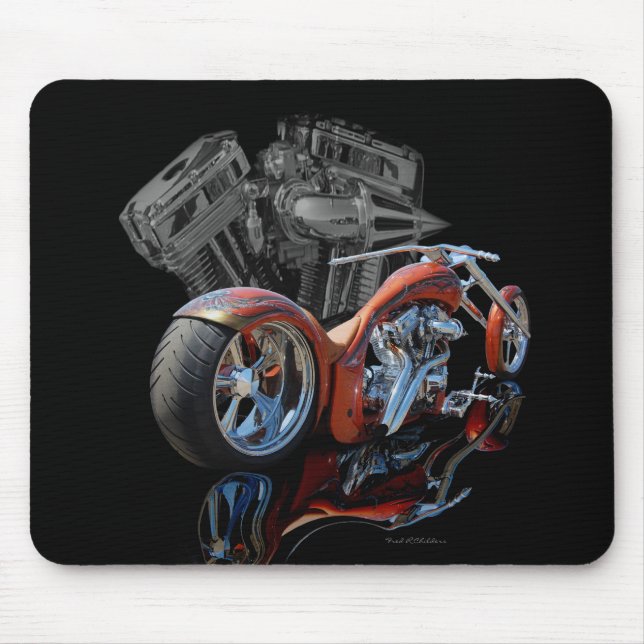 Custom brown Chopper Mouse Mat (Front)