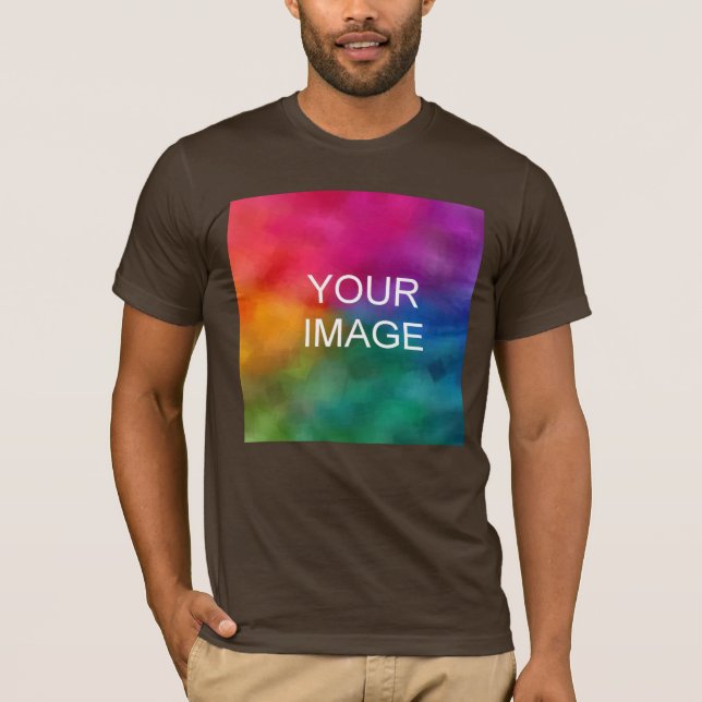Custom Brown Colour Template Add Image Logo T-Shirt (Front)