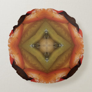 Custom Brown Designed Round Pillow
