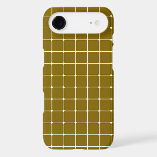 Custom Brown Grid Phone Case – Personalized Name D
