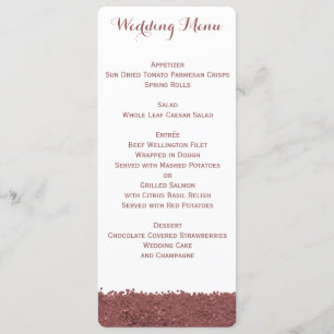Custom Brown Marsala And White Wedding Menu