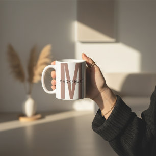 Custom Brown Monogram Mug Gift for Aunts & Women