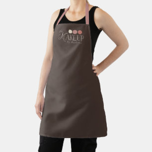 Custom Brown Pink Elegant Modern Makeup Artist  Apron