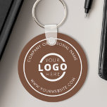Custom Brown Promotional Business Logo Branded Key Ring<br><div class="desc">Easily personalize this coaster with your own company logo or custom image. You can change the background color to match your logo or corporate colors. Custom branded keychains with your business logo are useful and lightweight giveaways for clients and employees while also marketing your business. No minimum order quantity. Bring...</div>
