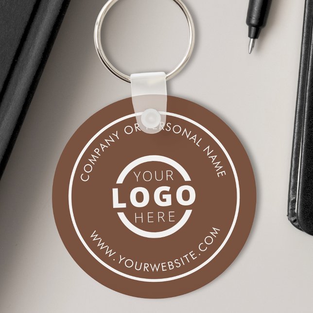 Custom Brown Promotional Business Logo Branded Key Ring (Creator Uploaded)