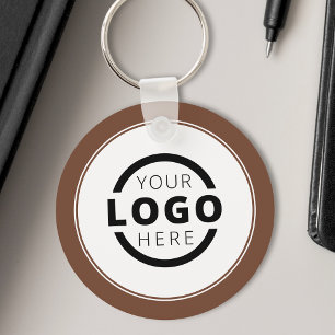 Custom Brown Promotional Business Logo Branded Key Ring
