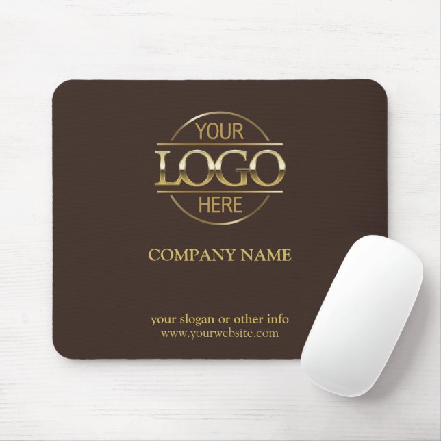 Custom Brown Promotional Company Business Logo Mouse Mat (With Mouse)