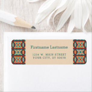 Custom Brown Red Terracotta Turquoise Blue Mosaic