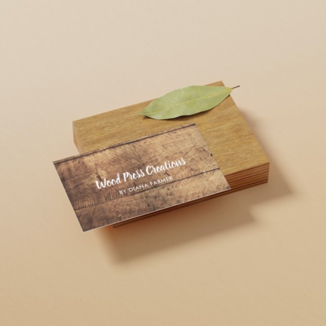 Custom Brown Vintage Wood Business Card (Creator Uploaded)