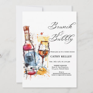 Custom Brunch and Bubbly Champagne Bridal Shower Invitation
