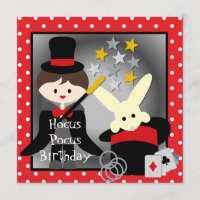 Custom Brunette Boy Hocus Pocus Birthday Invites