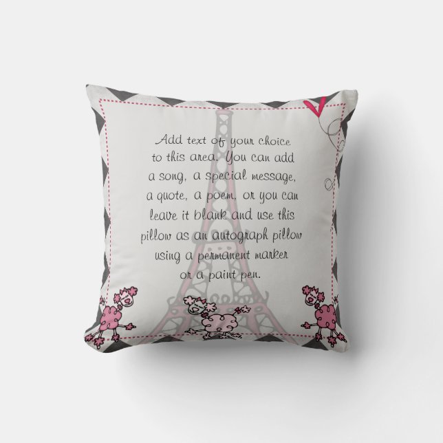 Custom Brunette Paris Diva Pillow (Front)