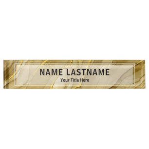 Custom Brushed Gold Office   Professional Modern Nameplate