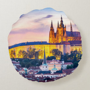 Custom Brushed Polyester Round Pillow Prague