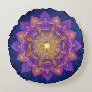 Custom Brushed Polyester Round Throw Cushion 41cm