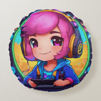 Custom Brushed Polyester Round Throw Pillow Cover 