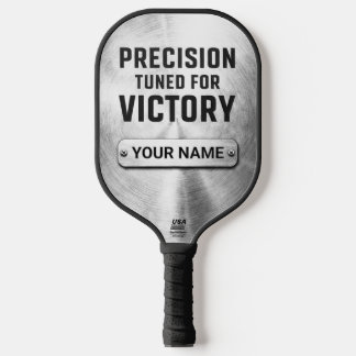 Custom Brushed Steel Precision Tech Pickleball Pad Paddle