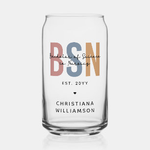 Custom BSN Bachelor of Science in Nursing Can Glass