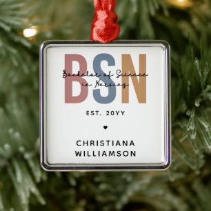 Custom BSN Bachelor of Science in Nursing Metal Tree Decoration