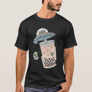 Custom Bubble Tea UFO Abduction – Funny Alien & Bo T-Shirt