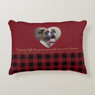 Custom Buffalo Plaid Heart Decorative Cushion