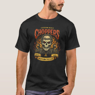 Custom Built Choppers Motorcycle Skull Art T-Shirt