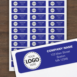 Custom Buisness Logo & Return Address Blue