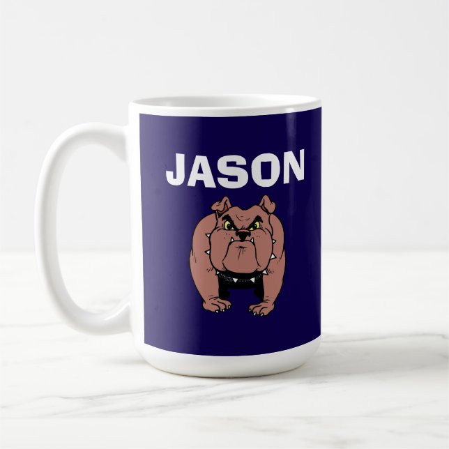 CUSTOM BULL DOG COFFEE MUG (Left)