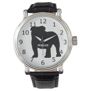 CUSTOM Bulldog Dog Silhouette Watch